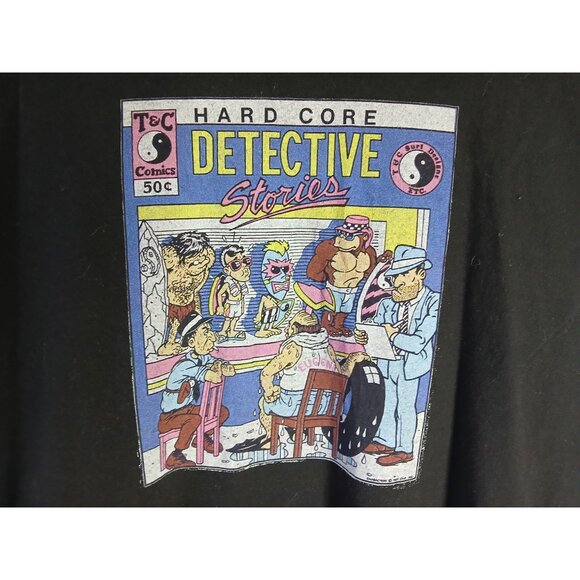 Vintage Alstyle Hard Core Detective Stories Graphic T Shirt Black Mens 2XL T C - Picture 3 of 16